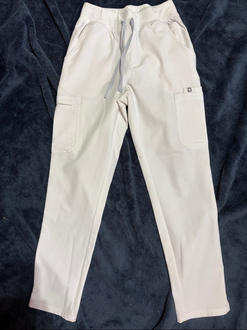 Figs high Waisted Women's Optic White Cargo Scrub Pants
